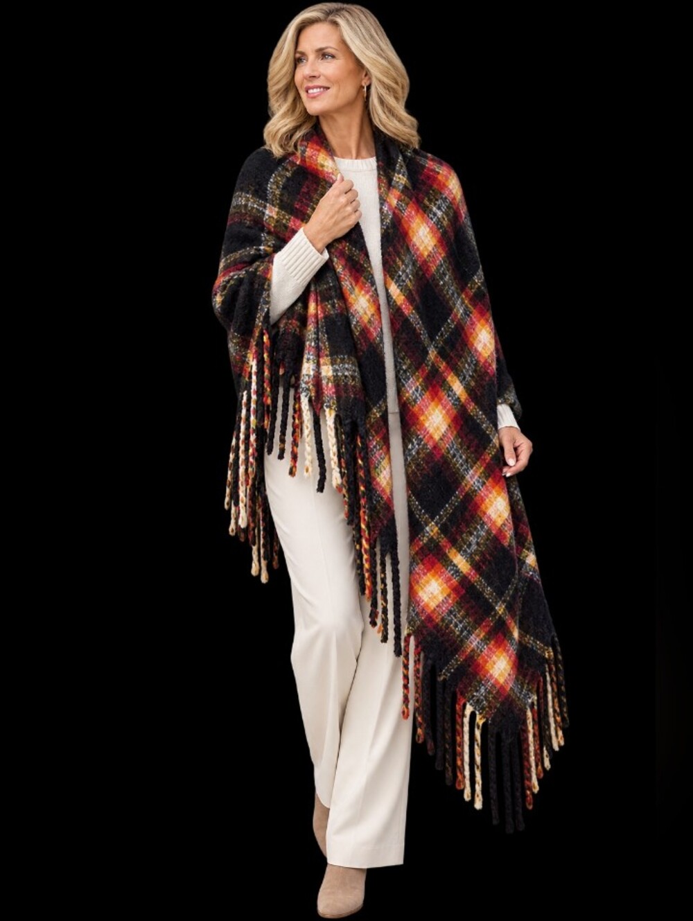 Ardene Scottish Plaid Super Oversized Scarf/Shawl- Size: 23" W x 95" L